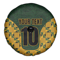 Custom South Africa Rugby 2024 Spare Tire Cover Go Champion Springboks and Kente Pattern - Wonder Print Shop