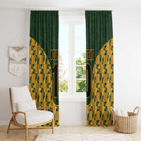 Custom South Africa Rugby 2024 Window Curtain Go Champion Springboks and Kente Pattern - Wonder Print Shop