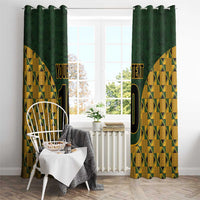 Custom South Africa Rugby 2024 Window Curtain Go Champion Springboks and Kente Pattern - Wonder Print Shop