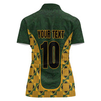 Custom South Africa Rugby 2024 Women Polo Shirt Go Champion Springboks and Kente Pattern - Wonder Print Shop