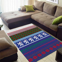 Scottish Christmas Area Rug Xmas Royal Lions and Tartan - Wonder Print Shop
