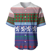 Scottish Christmas Baseball Jersey Xmas Royal Lions and Tartan - Wonder Print Shop