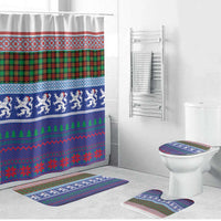 Scottish Christmas Bathroom Set Xmas Royal Lions and Tartan - Wonder Print Shop