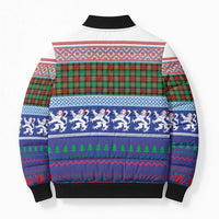 Scottish Christmas Bomber Puffer Jacket Xmas Royal Lions and Tartan - Wonder Print Shop