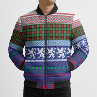 Scottish Christmas Bomber Puffer Jacket Xmas Royal Lions and Tartan - Wonder Print Shop