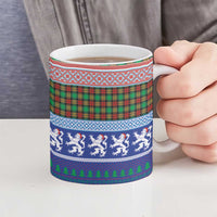 Scottish Christmas Ceramic Mug Xmas Royal Lions and Tartan - Wonder Print Shop