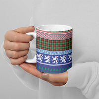 Scottish Christmas Ceramic Mug Xmas Royal Lions and Tartan - Wonder Print Shop