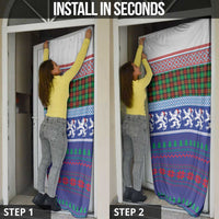 Scottish Christmas Door Cover Xmas Royal Lions and Tartan - Wonder Print Shop