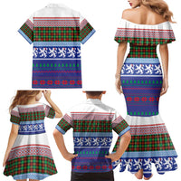 Scottish Christmas Family Matching Mermaid Dress and Hawaiian Shirt Xmas Royal Lions and Tartan - Wonder Print Shop