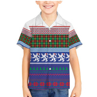 Scottish Christmas Family Matching Mermaid Dress and Hawaiian Shirt Xmas Royal Lions and Tartan - Wonder Print Shop