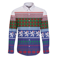 Scottish Christmas Family Matching Off Shoulder Short Dress and Hawaiian Shirt Xmas Royal Lions and Tartan - Wonder Print Shop