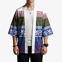 Scottish Christmas Kimono Xmas Royal Lions and Tartan - Wonder Print Shop