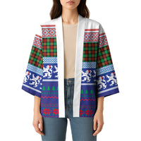 Scottish Christmas Kimono Xmas Royal Lions and Tartan - Wonder Print Shop