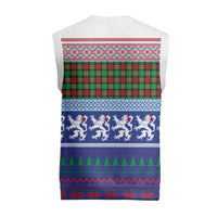 Scottish Christmas Knitted V-Neck Vest Xmas Royal Lions and Tartan - Wonder Print Shop