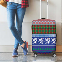 Scottish Christmas Luggage Cover Xmas Royal Lions and Tartan - Wonder Print Shop