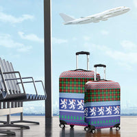 Scottish Christmas Luggage Cover Xmas Royal Lions and Tartan - Wonder Print Shop