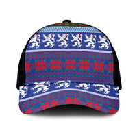 Scottish Christmas Mesh Trucker Cap Xmas Royal Lions and Tartan - Wonder Print Shop