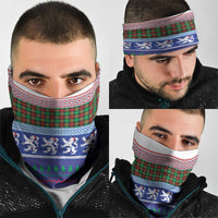 Scottish Christmas Neck Gaiter Xmas Royal Lions and Tartan - Wonder Print Shop