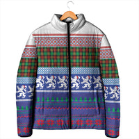 Scottish Christmas Padded Jacket Xmas Royal Lions and Tartan - Wonder Print Shop