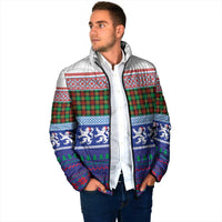 Scottish Christmas Padded Jacket Xmas Royal Lions and Tartan - Wonder Print Shop