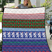 Scottish Christmas Quilt Xmas Royal Lions and Tartan - Wonder Print Shop