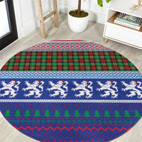 Scottish Christmas Round Carpet Xmas Royal Lions and Tartan - Wonder Print Shop