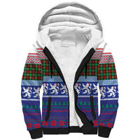 Scottish Christmas Sherpa Hoodie Xmas Royal Lions and Tartan - Wonder Print Shop
