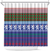 Scottish Christmas Shower Curtain Xmas Royal Lions and Tartan - Wonder Print Shop