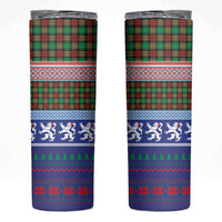 Scottish Christmas Skinny Tumbler Xmas Royal Lions and Tartan - Wonder Print Shop