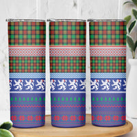 Scottish Christmas Skinny Tumbler Xmas Royal Lions and Tartan - Wonder Print Shop