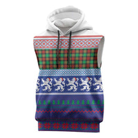 Scottish Christmas Sleeveless Hoodie Xmas Royal Lions and Tartan - Wonder Print Shop