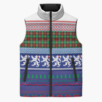 Scottish Christmas Sleeveless Puffer Jacket Xmas Royal Lions and Tartan - Wonder Print Shop