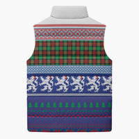 Scottish Christmas Sleeveless Puffer Jacket Xmas Royal Lions and Tartan - Wonder Print Shop
