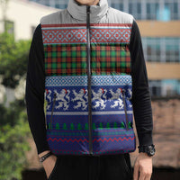 Scottish Christmas Sleeveless Puffer Jacket Xmas Royal Lions and Tartan - Wonder Print Shop