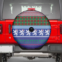 Scottish Christmas Spare Tire Cover Xmas Royal Lions and Tartan - Wonder Print Shop