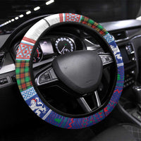 Scottish Christmas Steering Wheel Cover Xmas Royal Lions and Tartan - Wonder Print Shop