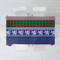 Scottish Christmas Tablecloth Xmas Royal Lions and Tartan - Wonder Print Shop