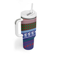 Scottish Christmas Tumbler With Handle Xmas Royal Lions and Tartan - Wonder Print Shop