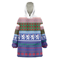 Scottish Christmas Wearable Blanket Hoodie Xmas Royal Lions and Tartan - Wonder Print Shop