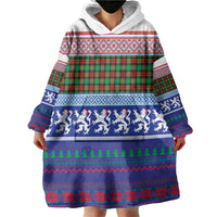 Scottish Christmas Wearable Blanket Hoodie Xmas Royal Lions and Tartan - Wonder Print Shop