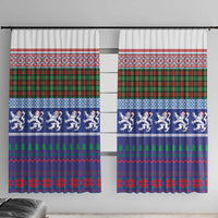 Scottish Christmas Window Curtain Xmas Royal Lions and Tartan - Wonder Print Shop
