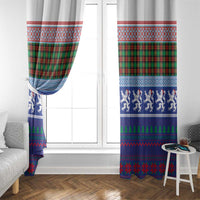 Scottish Christmas Window Curtain Xmas Royal Lions and Tartan - Wonder Print Shop