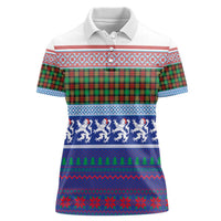Scottish Christmas Women Polo Shirt Xmas Royal Lions and Tartan - Wonder Print Shop