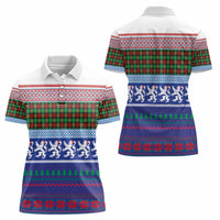 Scottish Christmas Women Polo Shirt Xmas Royal Lions and Tartan - Wonder Print Shop