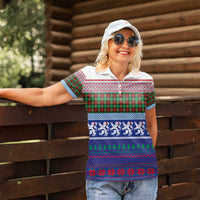 Scottish Christmas Women Polo Shirt Xmas Royal Lions and Tartan - Wonder Print Shop