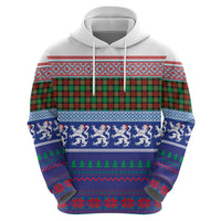 Scottish Christmas Zip Hoodie Xmas Royal Lions and Tartan - Wonder Print Shop