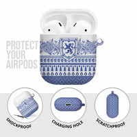 Scottish Christmas AirPods Case Scotland Thistle and Celtic Knot White-Blue Color - Wonder Print Shop
