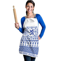 Scottish Christmas Apron Scotland Thistle and Celtic Knot White-Blue Color - Wonder Print Shop