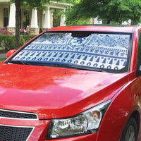 Scottish Christmas Auto Sun Shade Scotland Thistle and Celtic Knot White-Blue Color - Wonder Print Shop