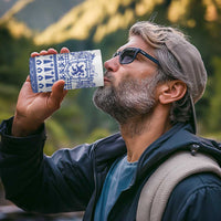 Scottish Christmas 4 in 1 Can Cooler Tumbler Scotland Thistle and Celtic Knot White-Blue Color - Wonder Print Shop